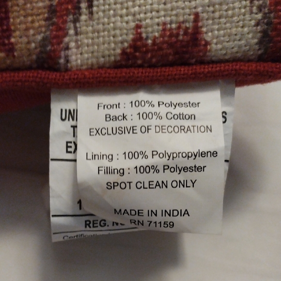 Artisan Red and Black Decorative Pillow - Picture 2 of 9